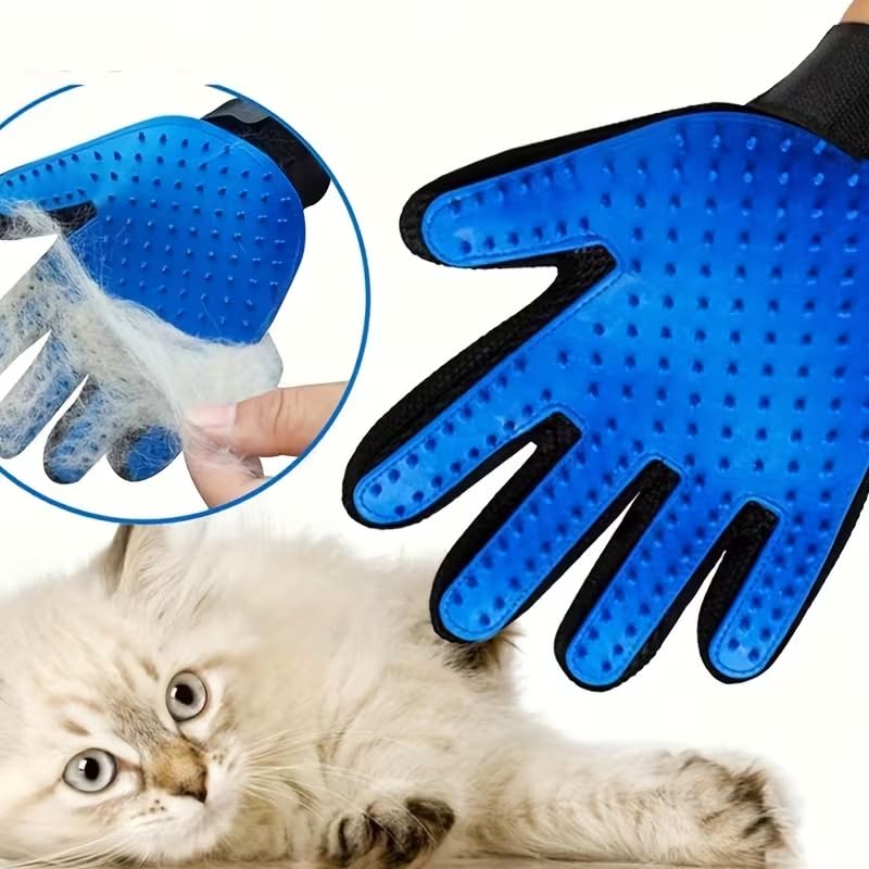 1PCS Grooming Gloves Deshedding Massaging for Dogs and Cats Hair Removal for Bathing Brushing Petting Home Travel Indoor Outdoor, Right Hand