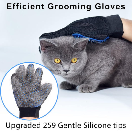 Cat Grooming Glove Brush 2-Pack, Pet Hair Remover Tool