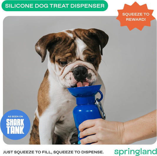 Springland 22oz Classic Portable Dog Water Bottle with Built-in Bowl,Indigo