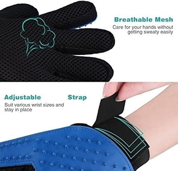 Best Pets grooming & cleaning Glove for Dogs,horse,cats, Gentle deshedding gloves & Massage Mitt-for bathing ,Message & Shedding hair for Wet & Dry Grooming-upgraded 259-Tips for Long&Short hairs.