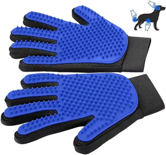 Pet Grooming Glove-Pet Hair Remover Glove- Perfect pet Cleaning Brush Glove- Perfect Washing Glove Brush of the Dog & pet for Short and Long Fur - 1 Pack (Right-Hand), Blue