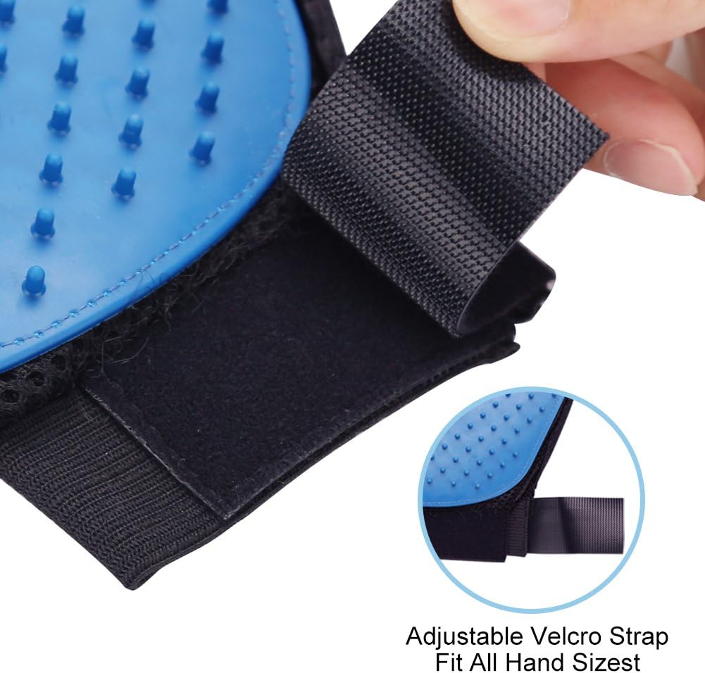Pet Grooming Gloves 1 Pair Deshedding Mitt for Dogs Cats Bath Massage