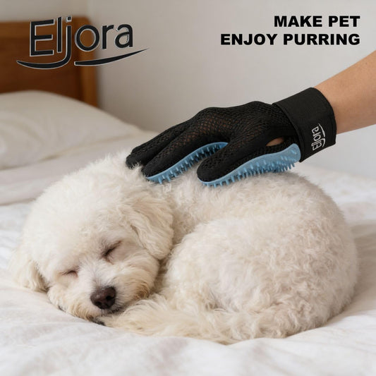 Pet Grooming Gloves (Pair – Left & Right) – 260 Silicone Tips, Dog & Cat Hair Remover, Deshedding & Massage Glove for Long & Short Hair Pets