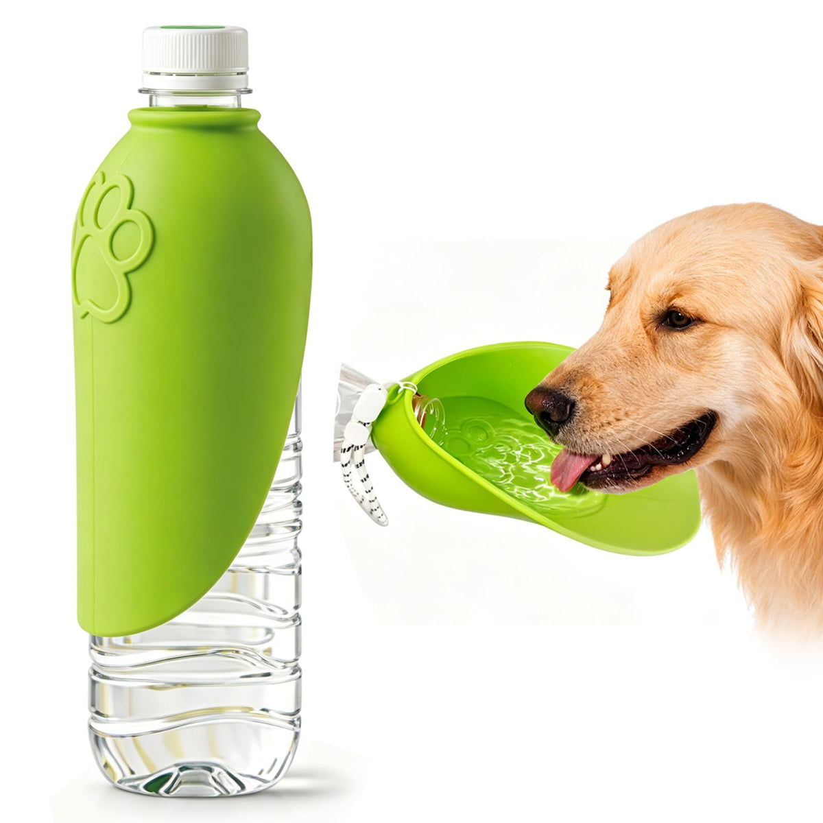 2pcs Portable Dog Water Bottle Attachment, Slip-on Pet Water Bowl for Walks