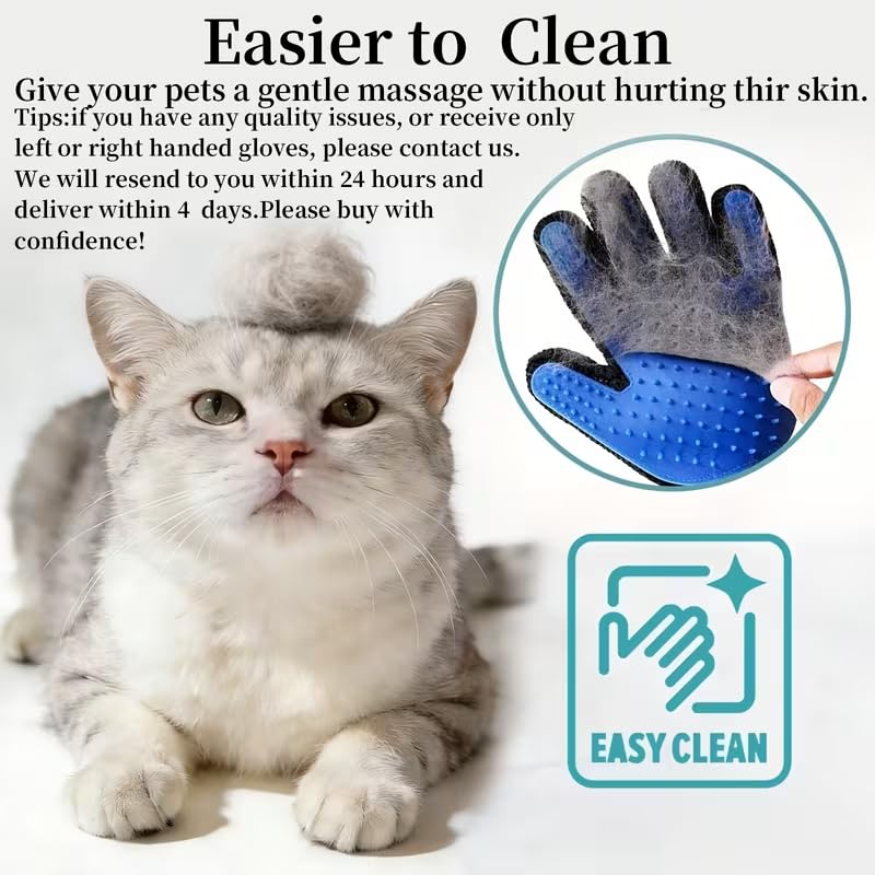 1PCS Grooming Gloves Deshedding Massaging for Dogs and Cats Hair Removal for Bathing Brushing Petting Home Travel Indoor Outdoor, Right Hand
