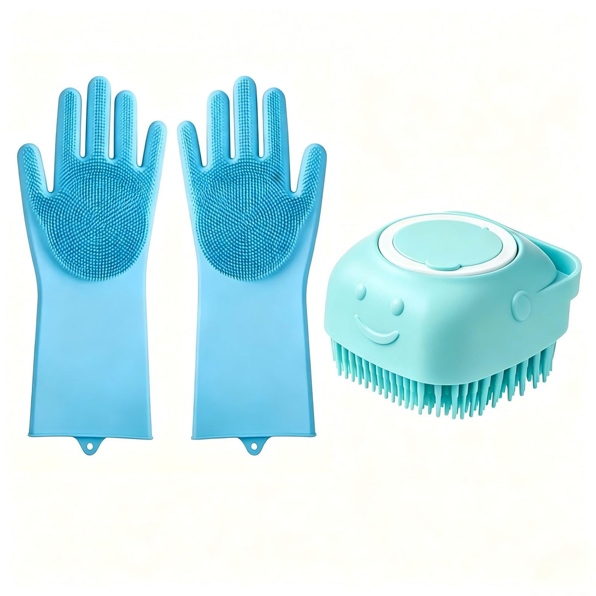 5-Piece Dog Grooming & Bathing Kit – Silicone Glove, Bath Brush, Deshedding Comb, Drying Towel & Storage Bag for Dogs & Cats