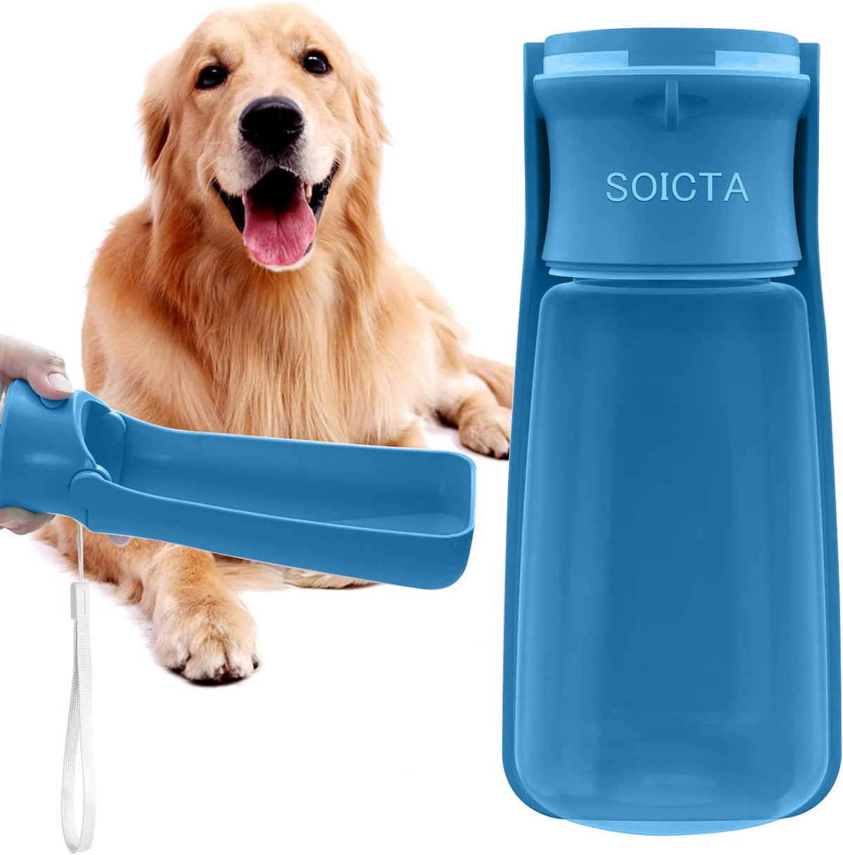 SOICTA Portable Dog Small Animals Water Bottle for Walking 19 OZ or 12 OZ Pet Water Bottles for Puppy Medium Large Dogs Little Animals Water Dispenser Dog Small Animals Water Bowl