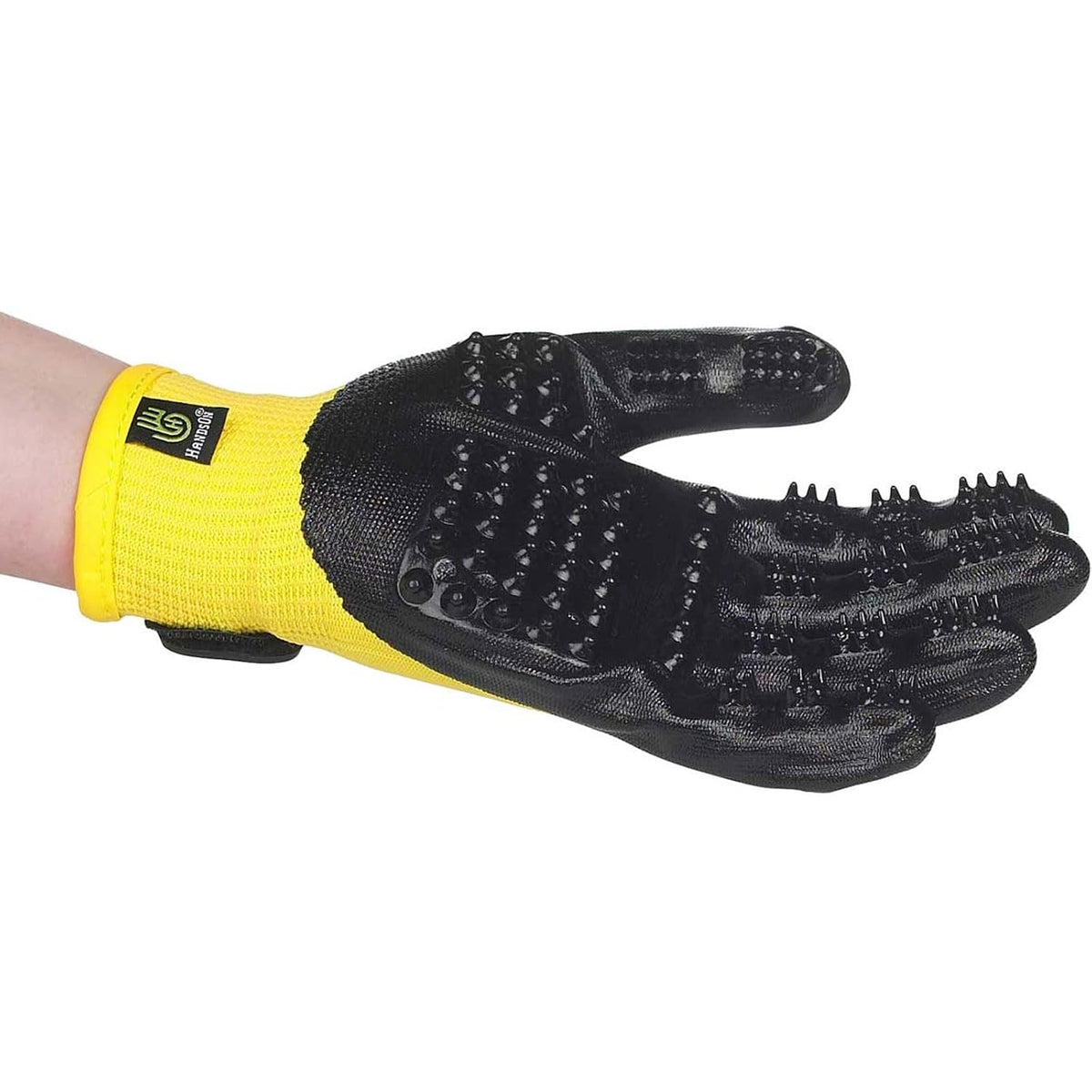 PYRANHA Rub & Scrub Grooming Gloves | Multipurpose Shedding & Bathing Tool with Scrubbing Nodules | Removes Hair, Cleans Coat & Massages Muscles | Use Wet or Dry