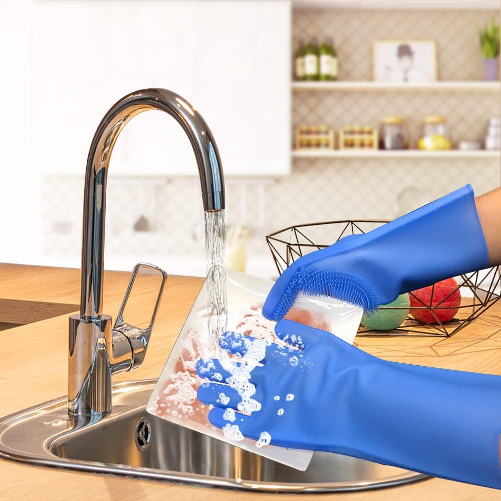 Pet Grooming Cleaning Gloves Dog Cat Bathing Shampoo Glove Scrubber Magic Dishwashing Cleanner Sponge Silicon Hair Removal Glove