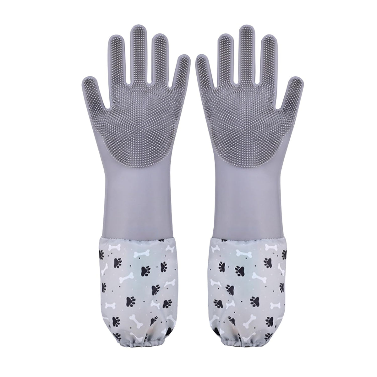Pet Grooming Gloves Pet Hair Remover Cat, Dog Washing Gloves Silicone Heat Resistant Cleaning Gloves with High-Density Teeth Grooming Gloves for Dogs, Cats, Horses, Rabbits (1 Pair - Blue)