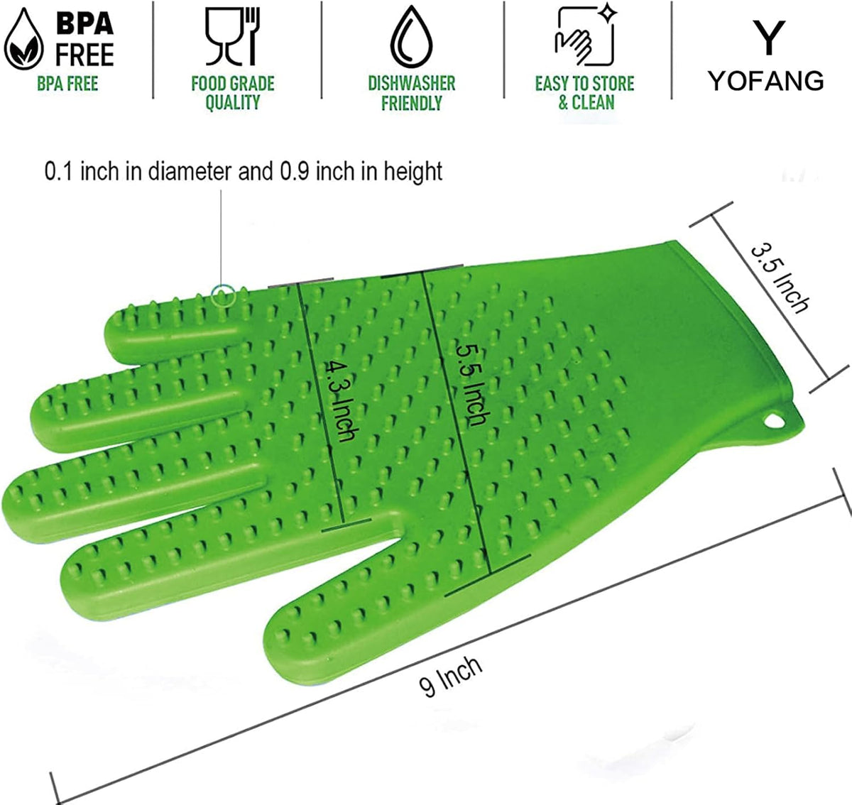 YOFANG Pet Grooming Hair Removal Gloves Bathing-Dry & Wet Use