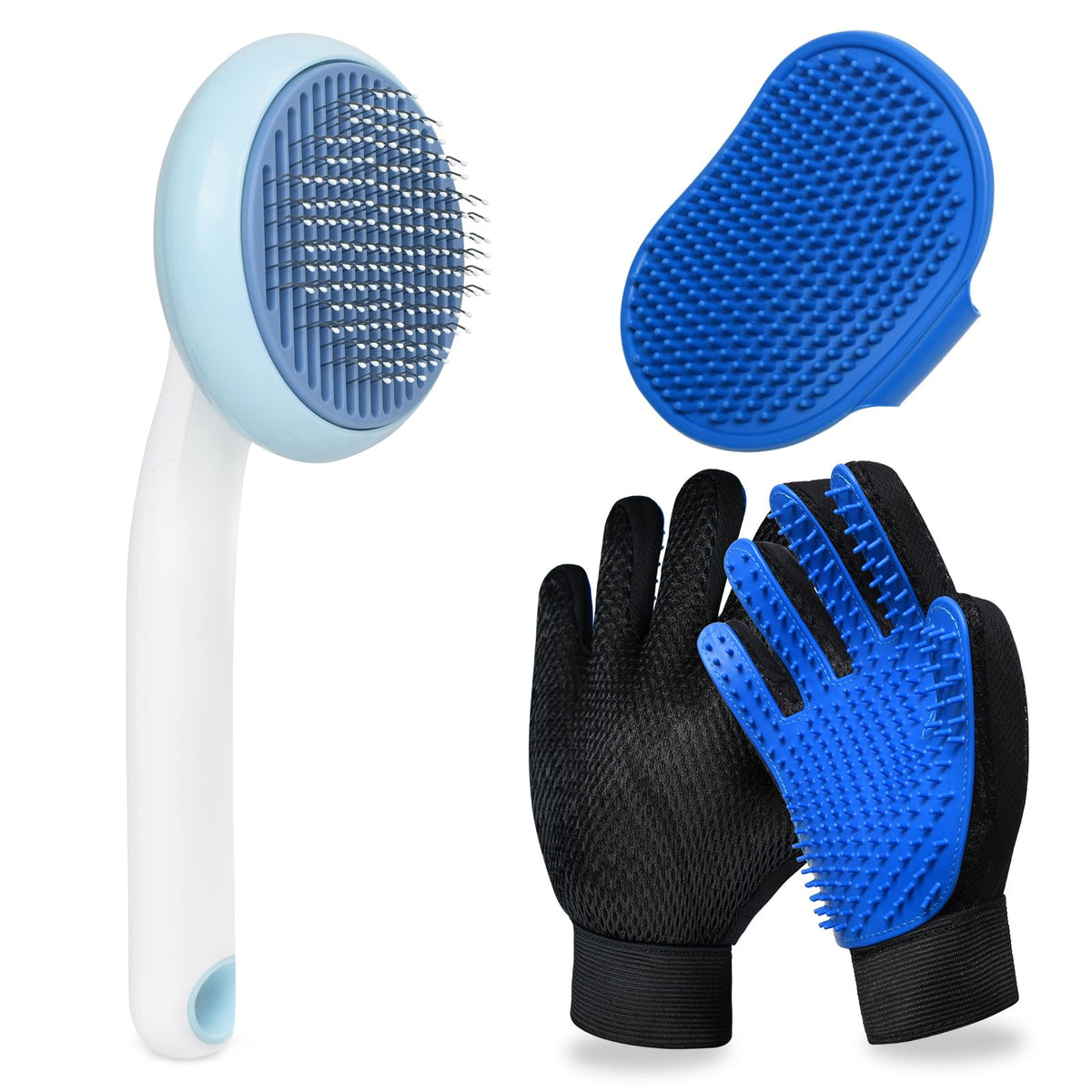 Cat Grooming Glove Brush 2-Pack, Pet Hair Remover Tool