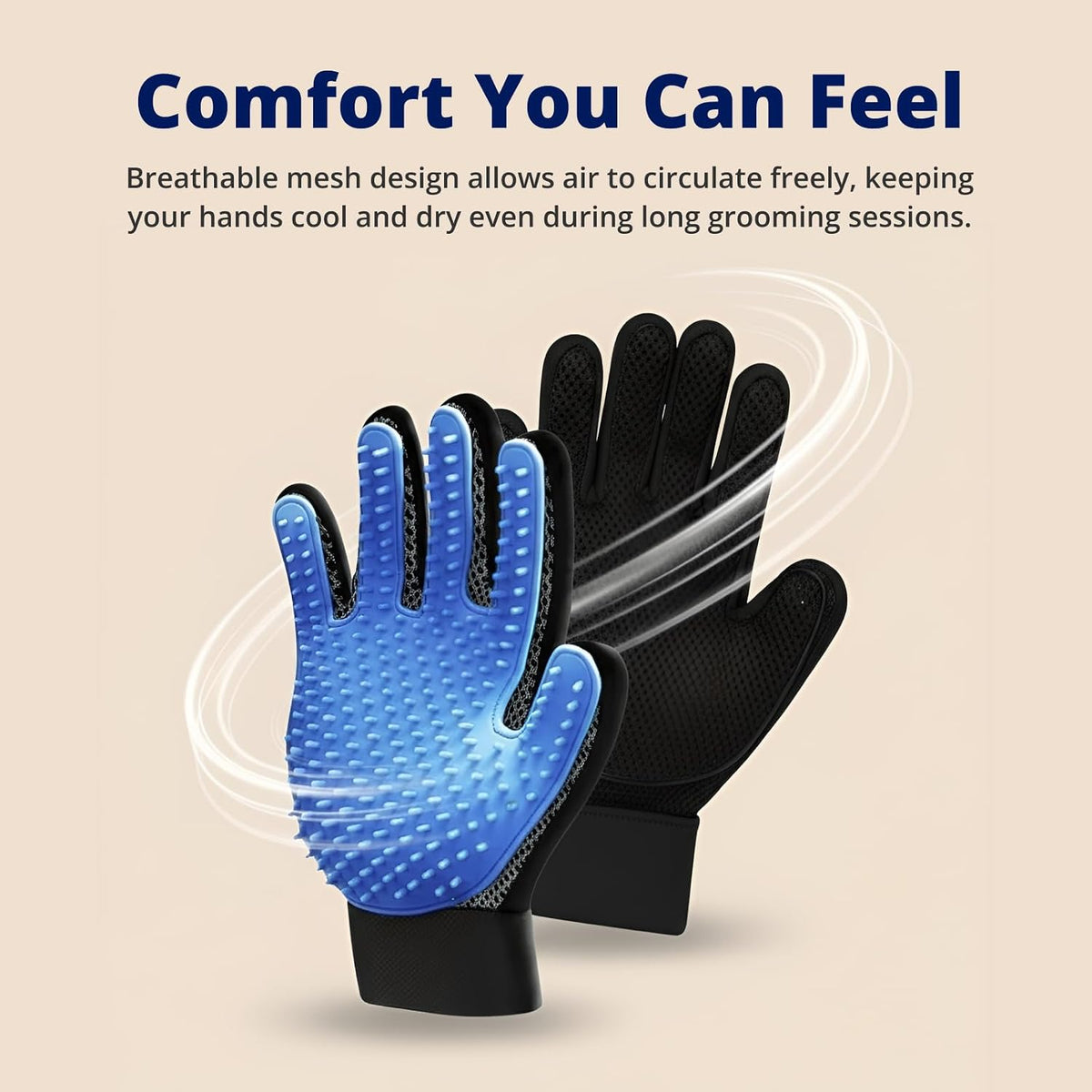 Silent Groom Pro Grooming Gloves for Dogs, Cats, Rabbits & Horses