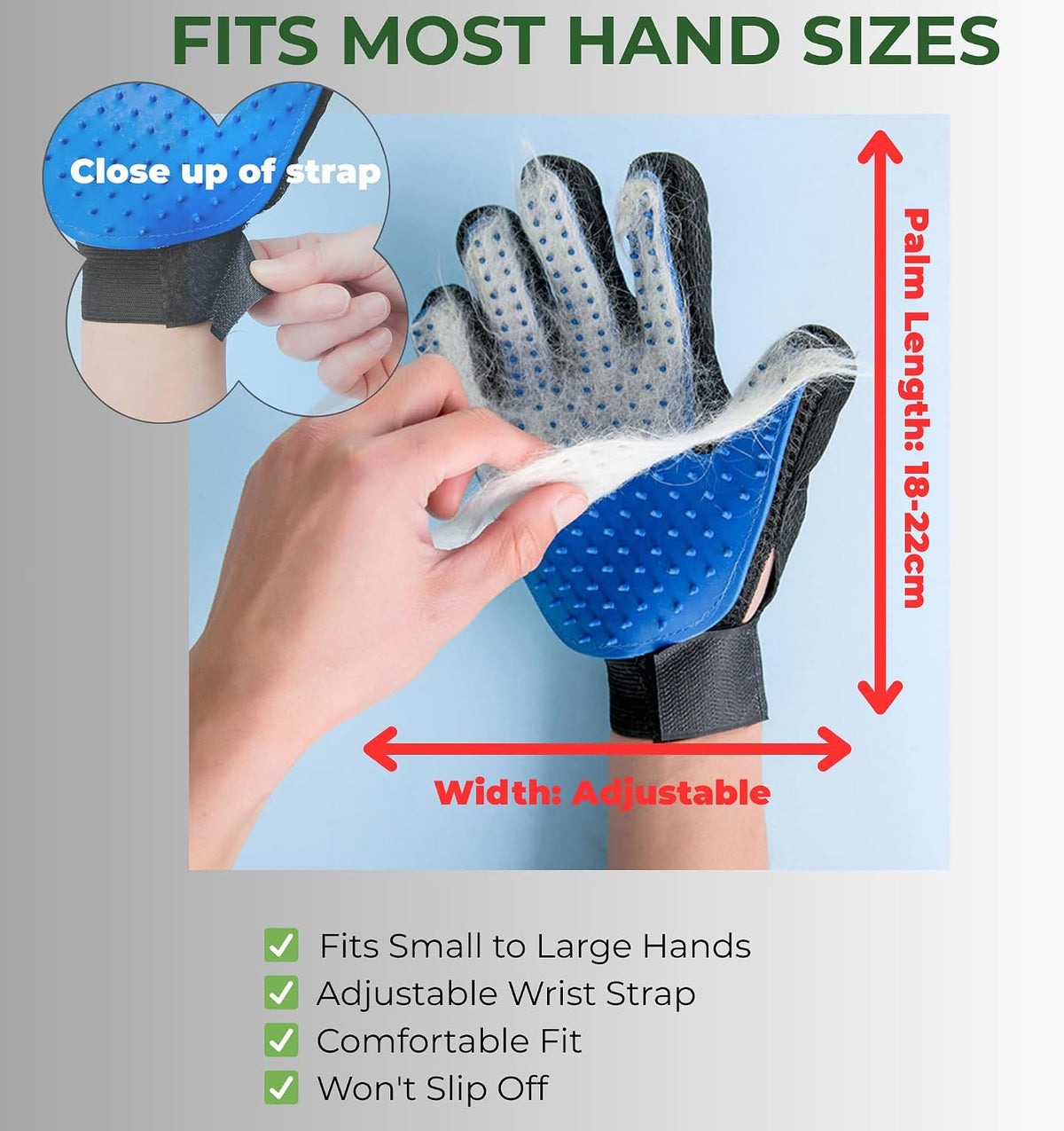 ElitePaws Pet Grooming Gloves for Dogs & Cats — Left & Right Pair, Silicone Deshedding Mitt with Breathable Mesh Back, All Breeds, Bath & Dry Use