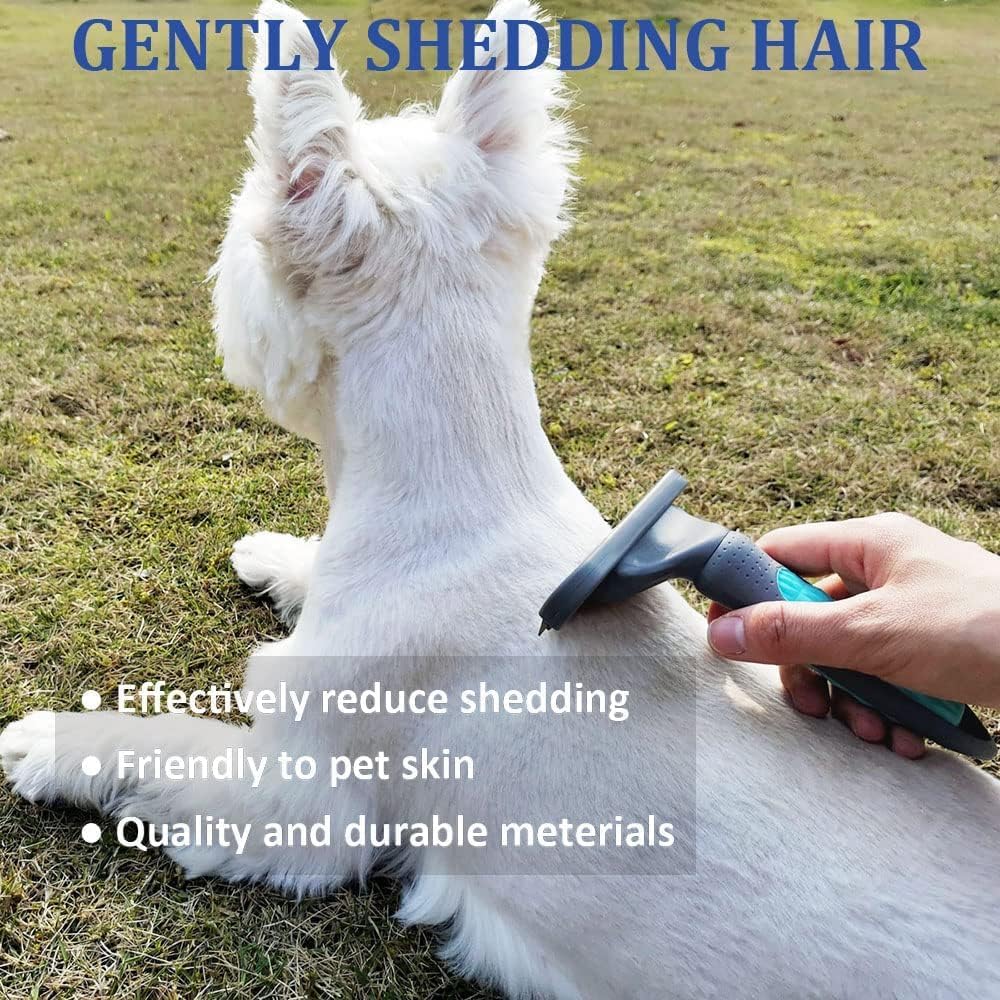 2PCS Pet Grooming Brush Set, Undercoat Deshedding Tool & Double-Sided Silicone Glove for Dogs, Cats & Horses - Gentle & Effective Loose Hair Removal, Shedding Reduction
