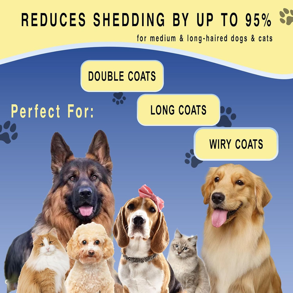 Dog Grooming Rake, Dog Brush for Shedding for Dogs and Cats