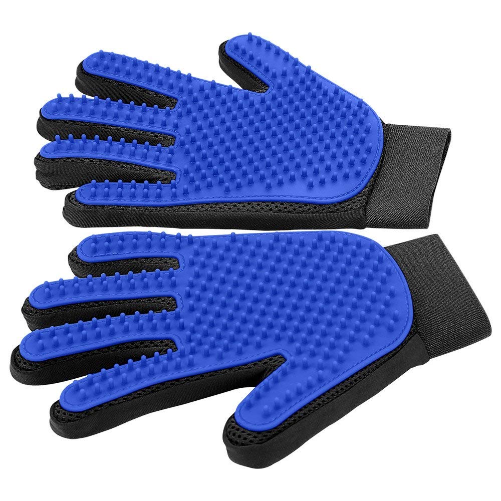Pet Hair Removal Glove with 255 Silicone Tips for Dogs & Cats, 1 Pair Pink