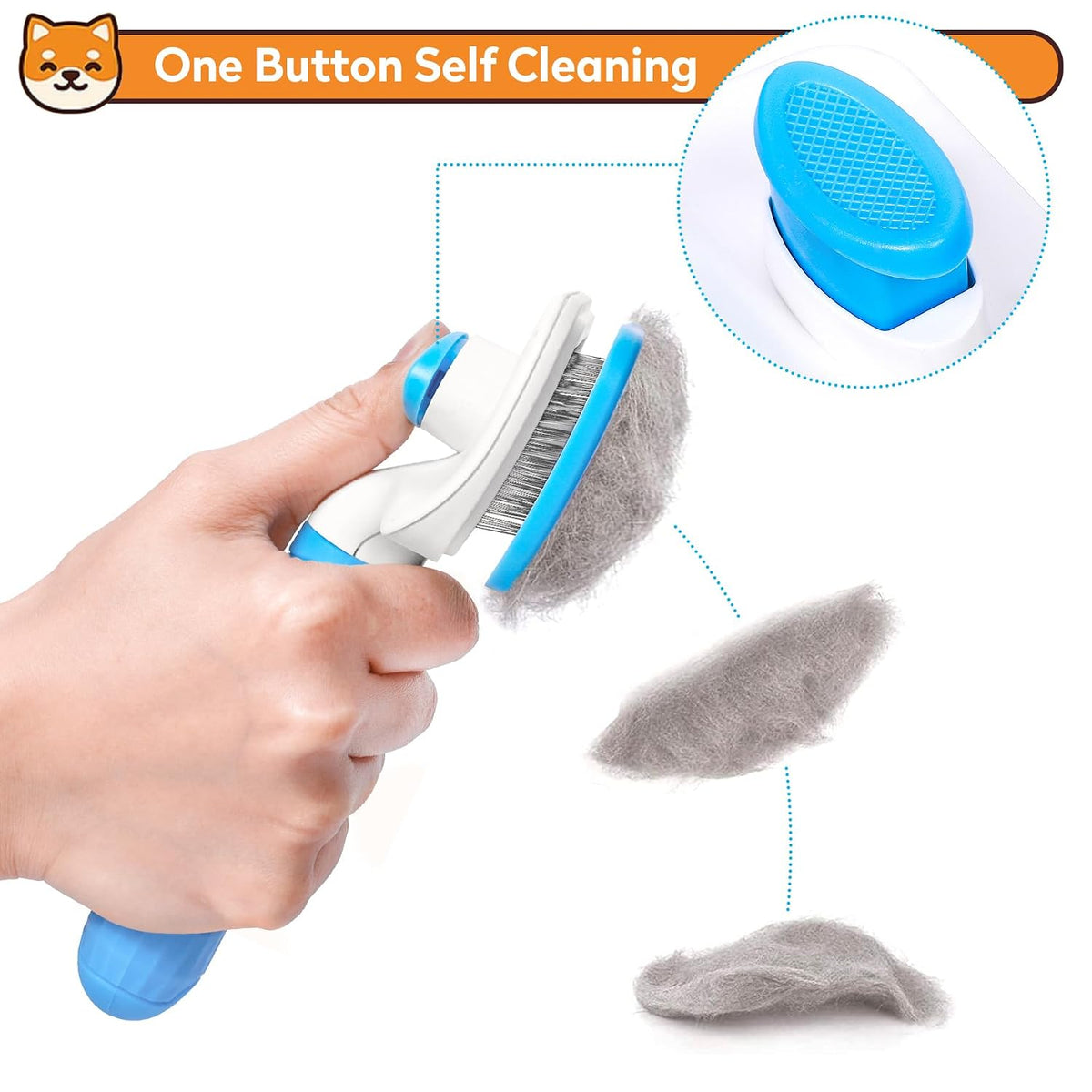 Dog & Cat Brush, Self Cleaning Slicker Brush for Pets Shedding