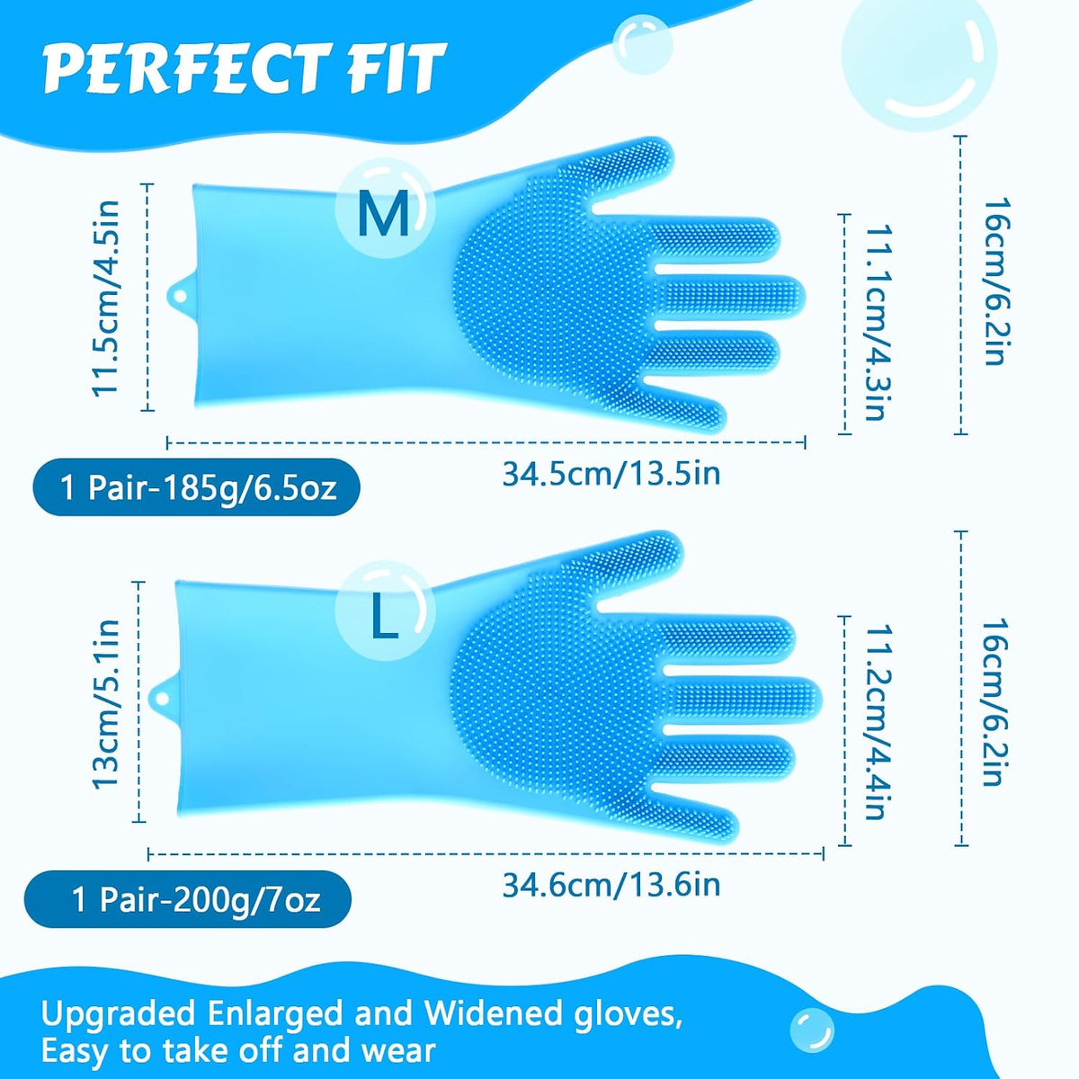Pecute Silicone Pet Grooming Gloves for Washing Cats Dogs Bath Brush
