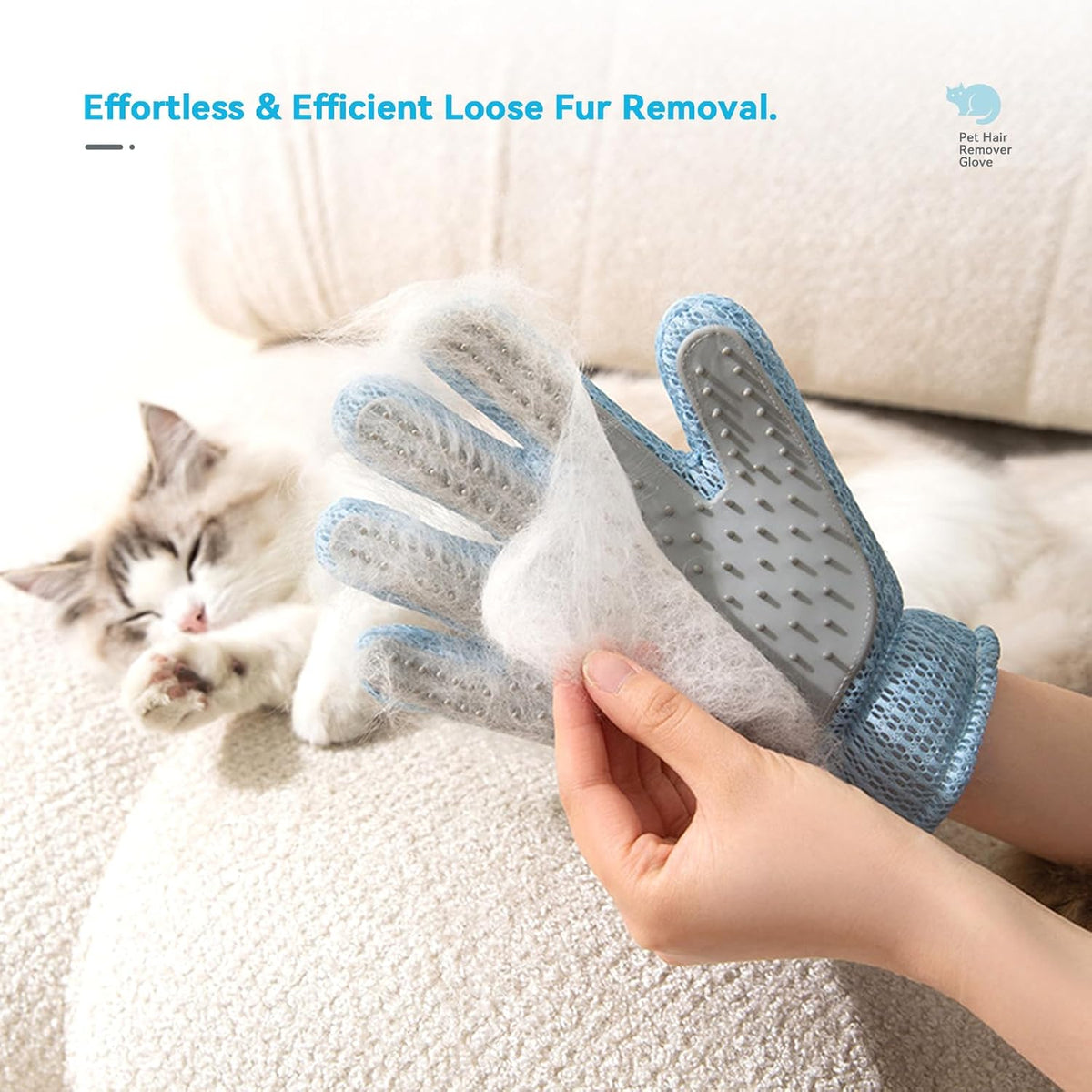 Cat Grooming Gloves, Upgraded 2-in-1 Double-Sided, 1 Count