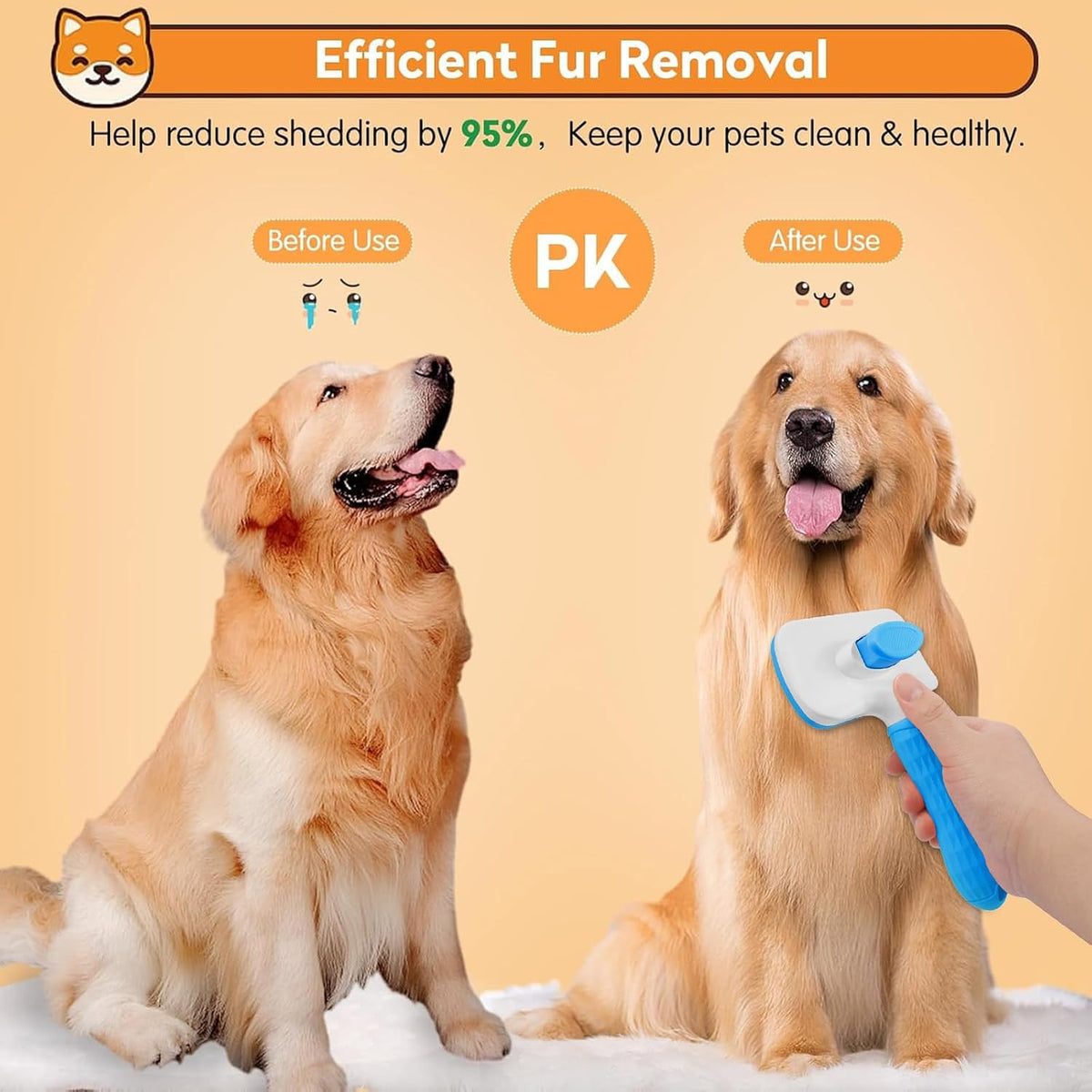 Dog & Cat Brush, Self Cleaning Slicker Brush for Pets Shedding