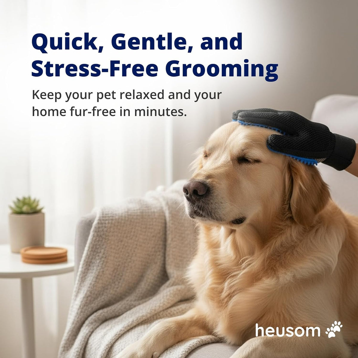 Silent Groom Pro Grooming Gloves for Dogs, Cats, Rabbits & Horses