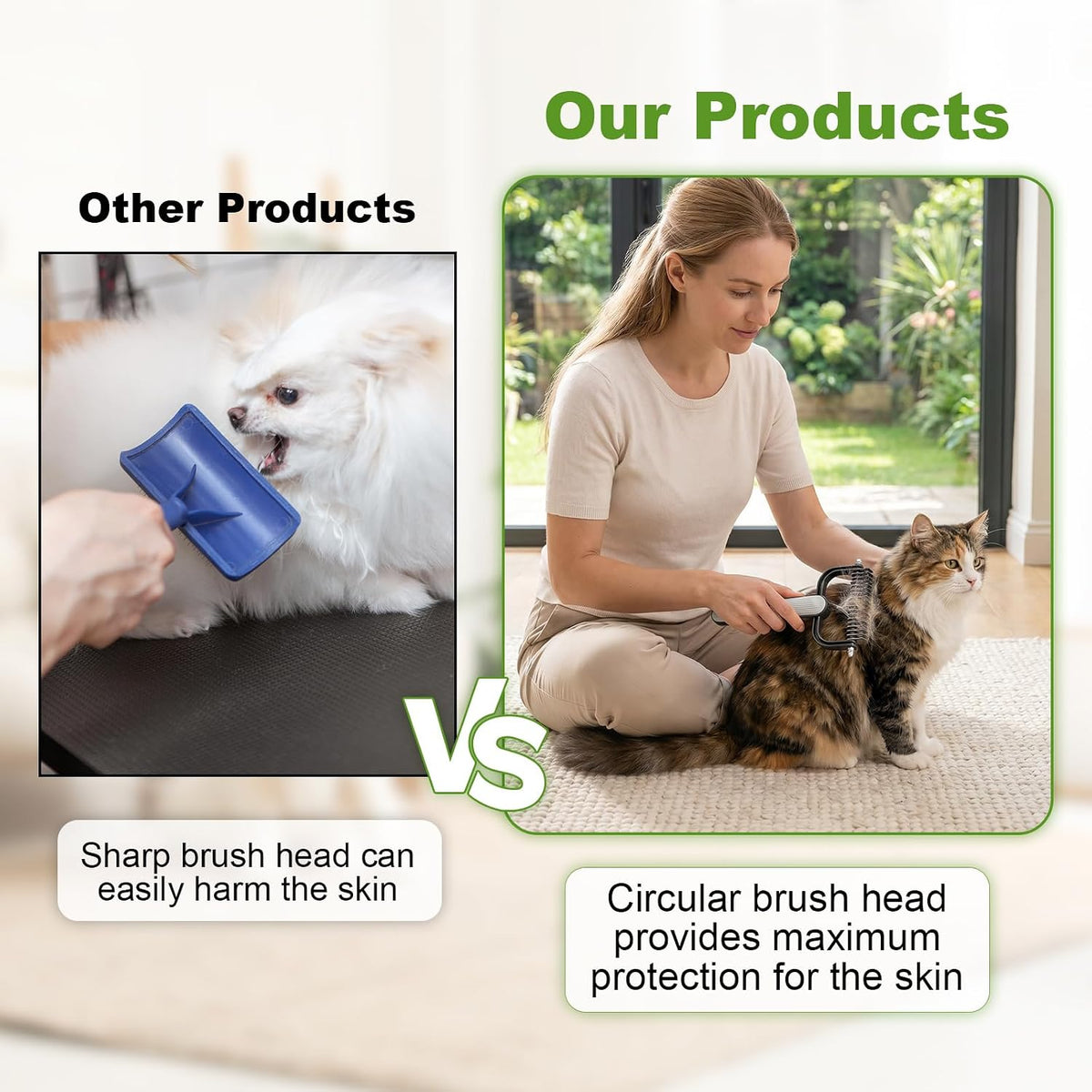 2026 New Double-Sided Dematting Comb for Dogs & Cats, Pet Grooming Tool for Long Haired Thick Double Coat Pets, Undercoat Rake Deshedding Brush for Tangles Matted Shedding Fur, Grey-L-1Pcs