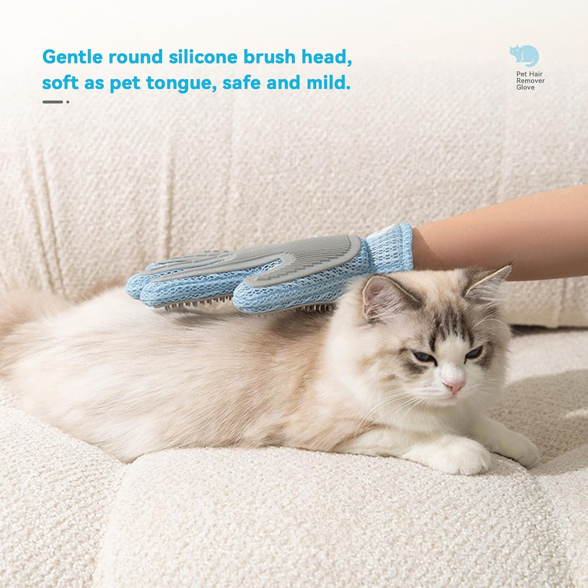 Cat Grooming Gloves, Upgraded 2-in-1 Double-Sided, 1 Count