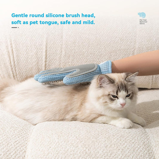 Cat Grooming Gloves, Upgraded 2-in-1 Double-Sided, 1 Count