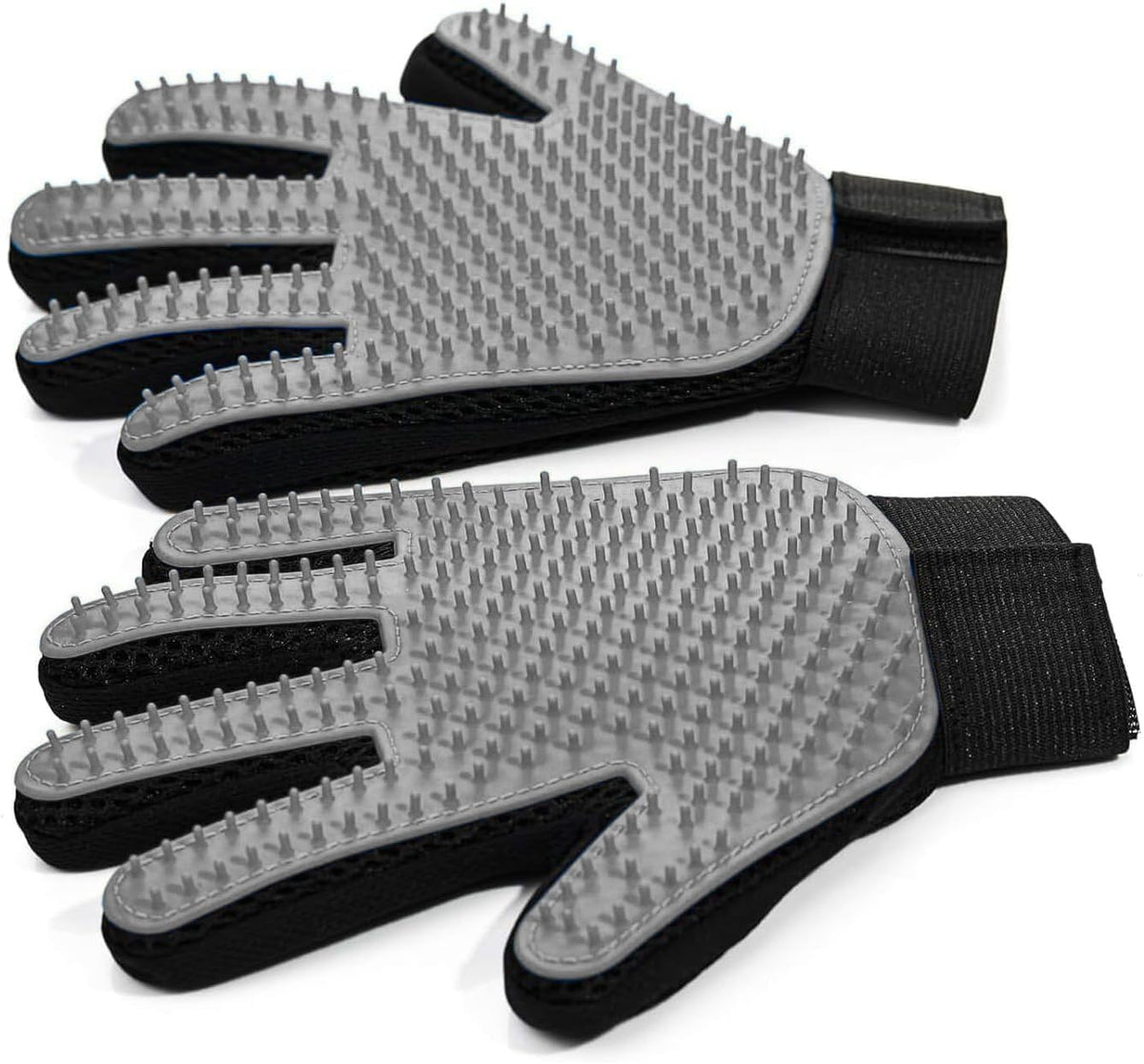 NVNAN Pet Hair Removal Glove for Dogs & Cats, 2-Pack Gray