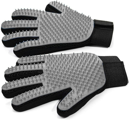 NVNAN Pet Hair Removal Glove for Dogs & Cats, 2-Pack Gray