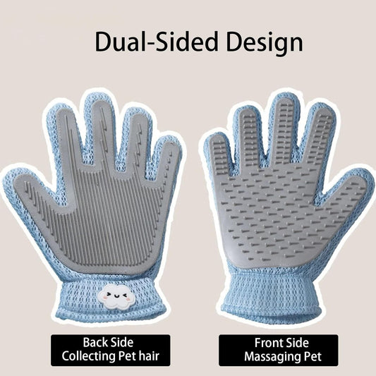 Pet Hair Remover Glove for Dogs & Cats,2-in-1 Massage Grooming Tool, Efficient Deshedding Brush with Soft Spikes, Gentle Fur Removal and Cleaning Glove for Shedding Control(Right-Hand Glove)