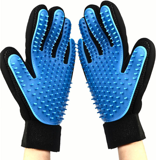 ElitePaws Pet Grooming Gloves for Dogs & Cats — Left & Right Pair, Silicone Deshedding Mitt with Breathable Mesh Back, All Breeds, Bath & Dry Use