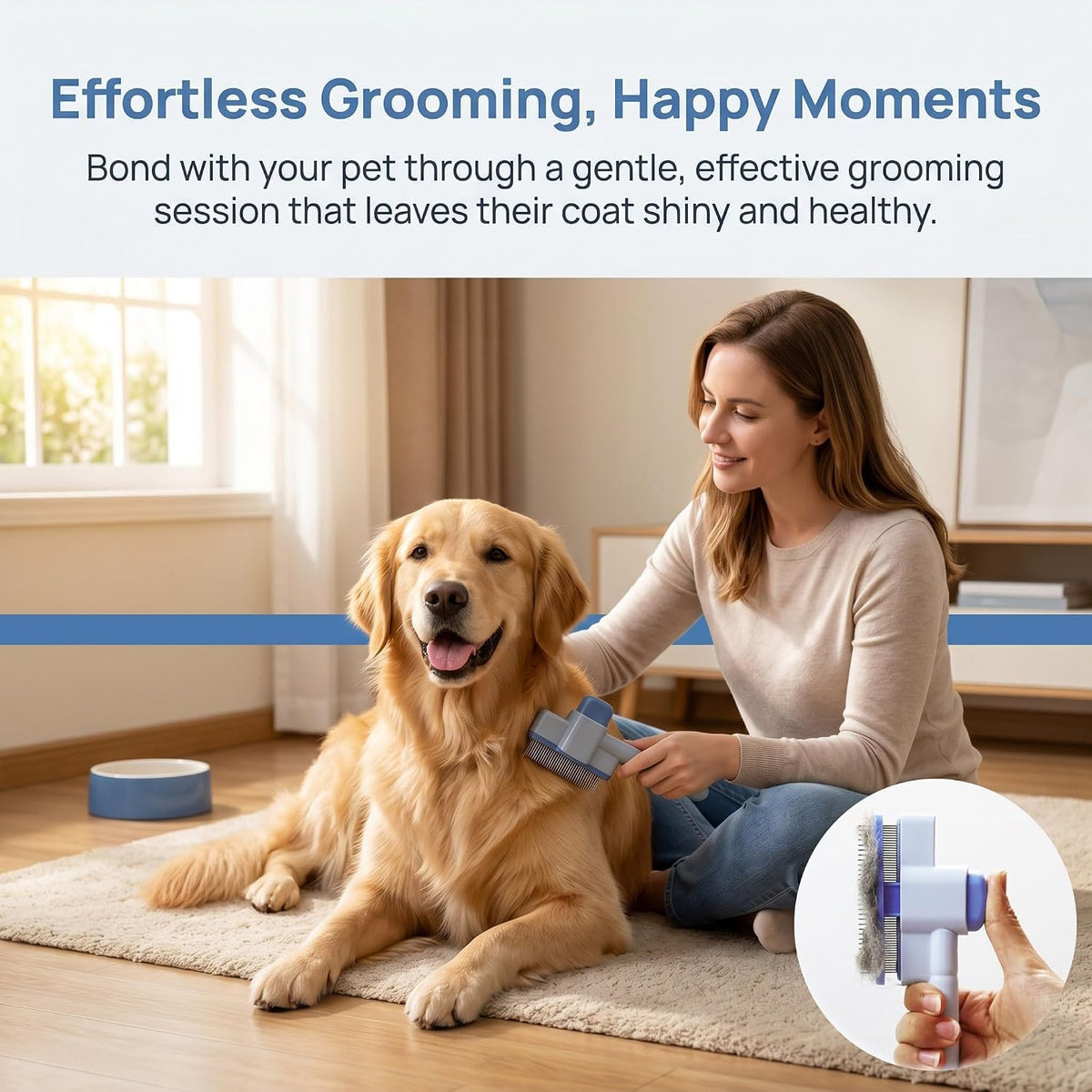 5-Piece Dog Grooming & Bathing Kit – Silicone Glove, Bath Brush, Deshedding Comb, Drying Towel & Storage Bag for Dogs & Cats