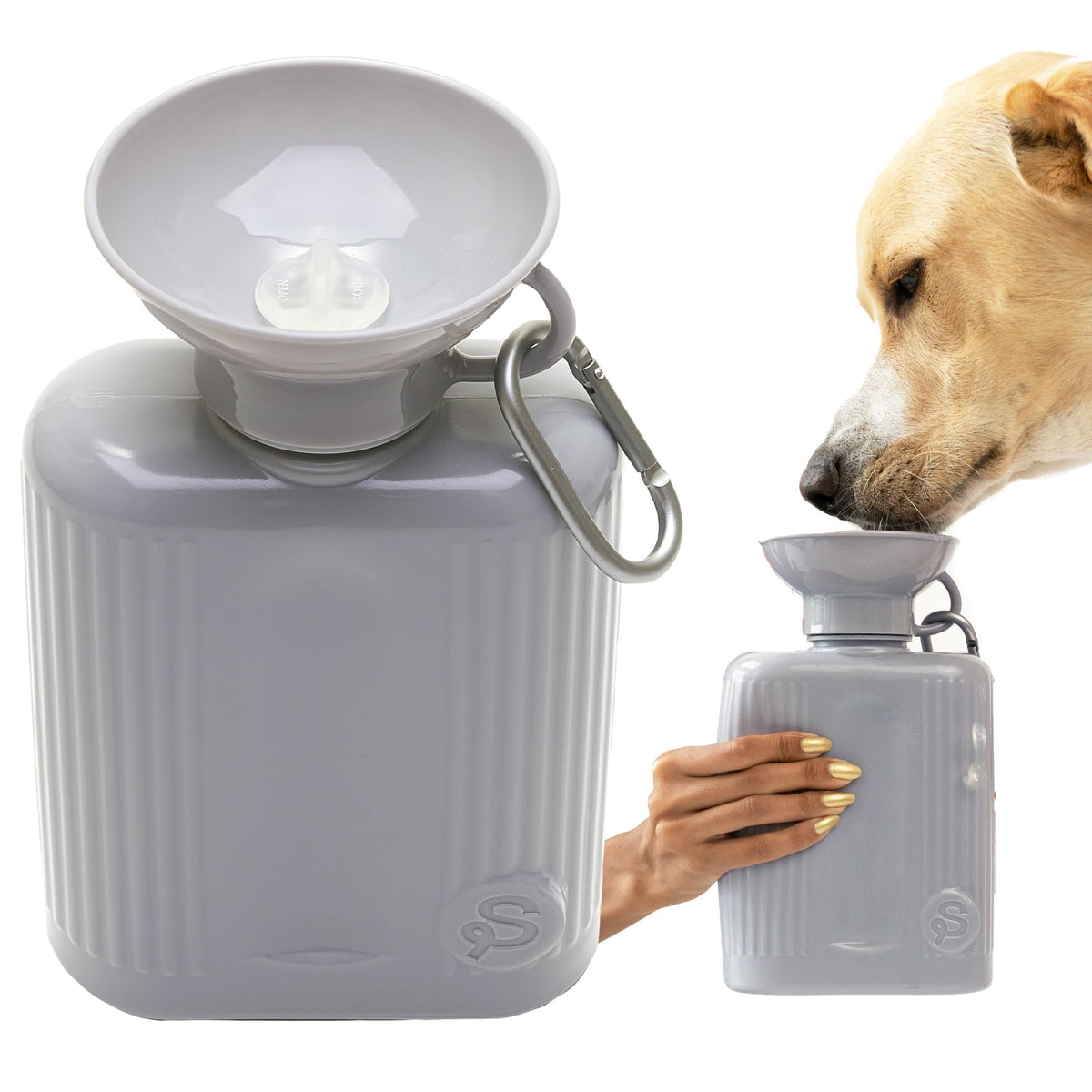 Springland 22oz Classic Portable Dog Water Bottle with Built-in Bowl,Indigo