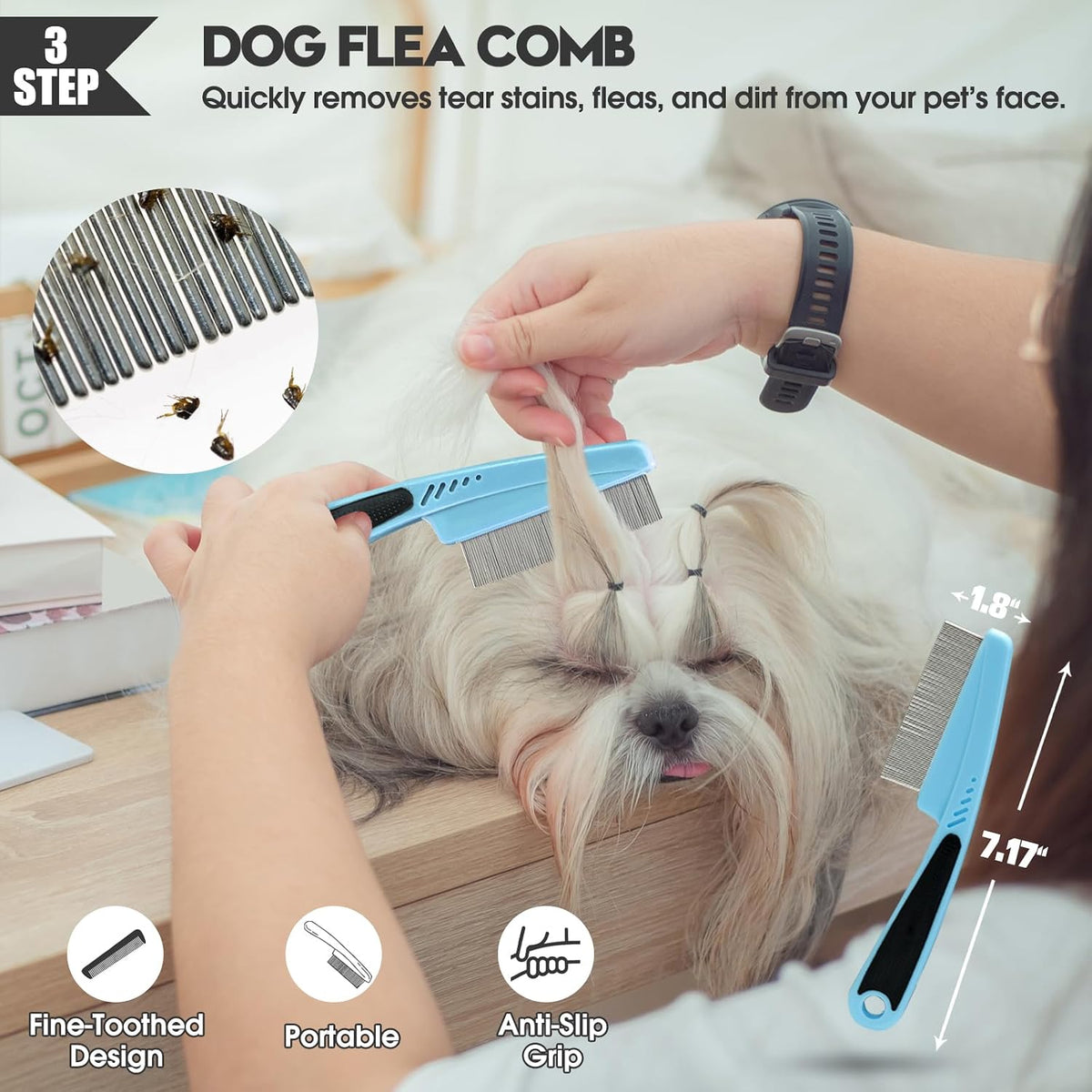 Bonteck Dog Slicker Brush for Dogs Grooming Kit 5PCS Long Haired Doodles