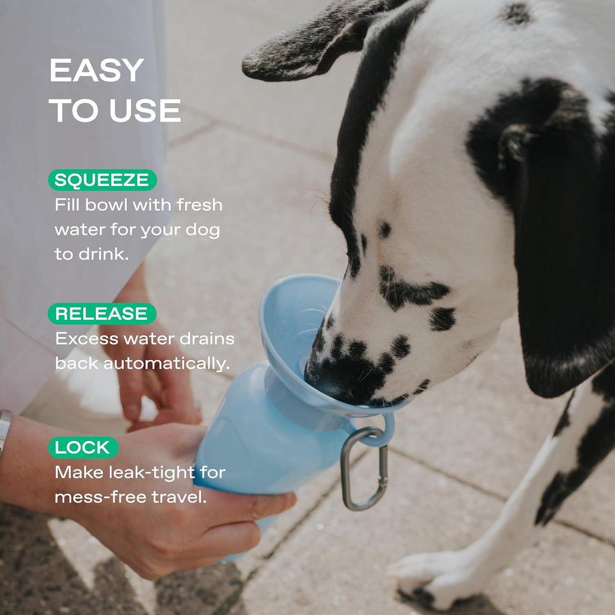Springland 22oz Classic Portable Dog Water Bottle with Built-in Bowl,Indigo