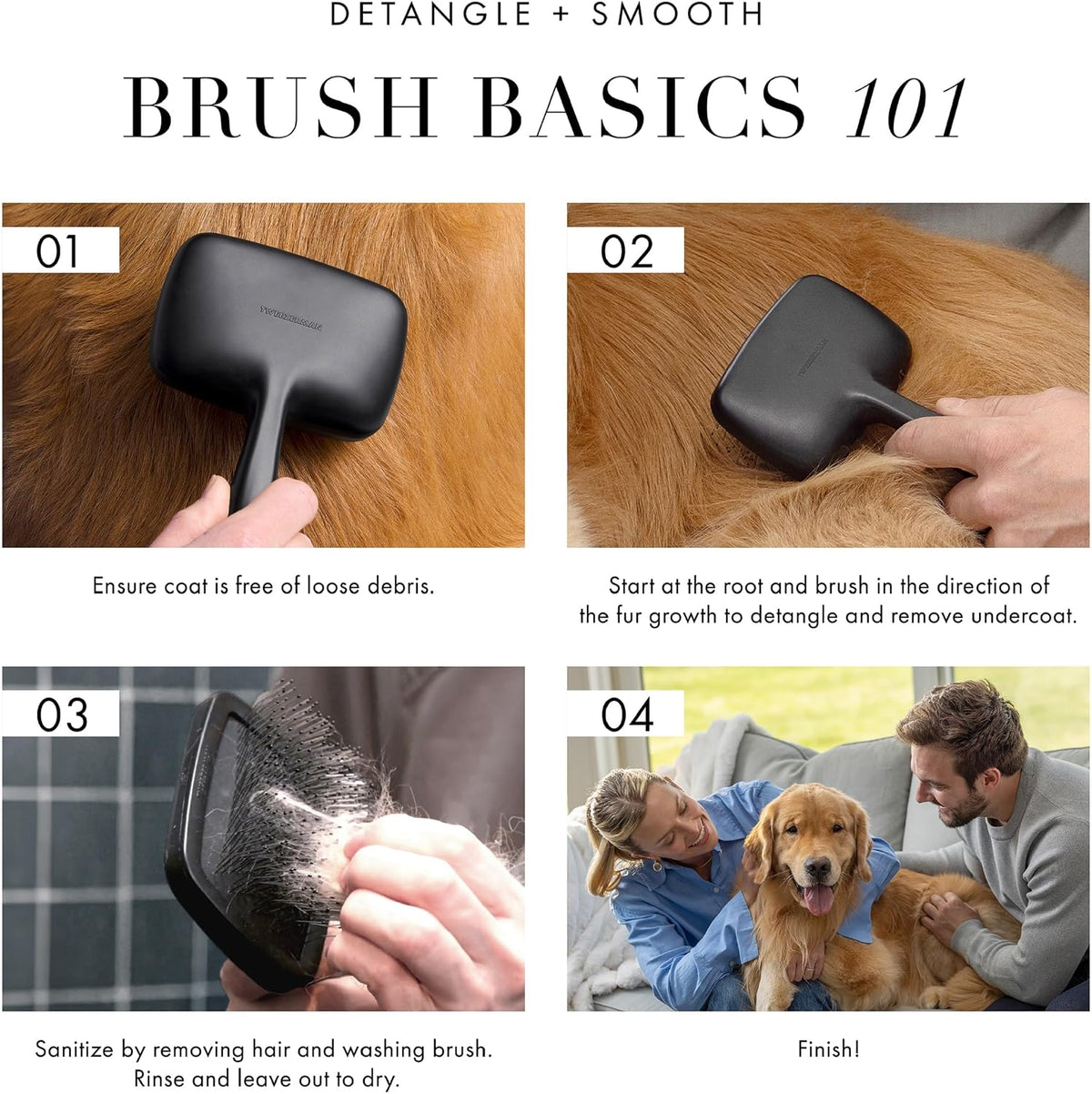 Tweezerman Slicker Brush for Pets-Grooming Brush with Coated Bristles