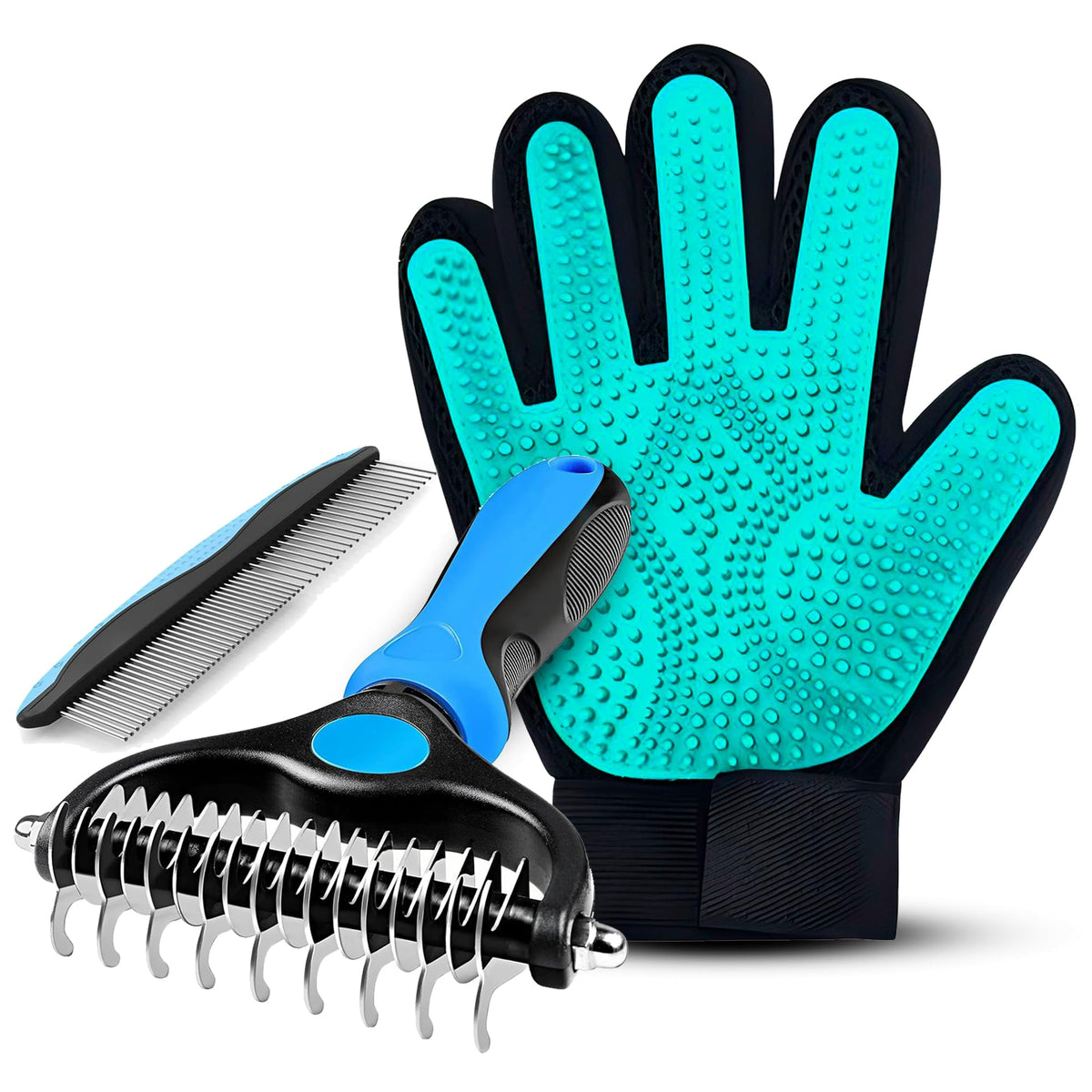 Pet Hair Removal Glove for Dogs & Cats – Dog Grooming Gloves for Shedding, Pet Hair Remover Glove – Pet Grooming Gloves, Cat Grooming Gloves & Cat Brush Glove – Dog Bath and Washing Gloves