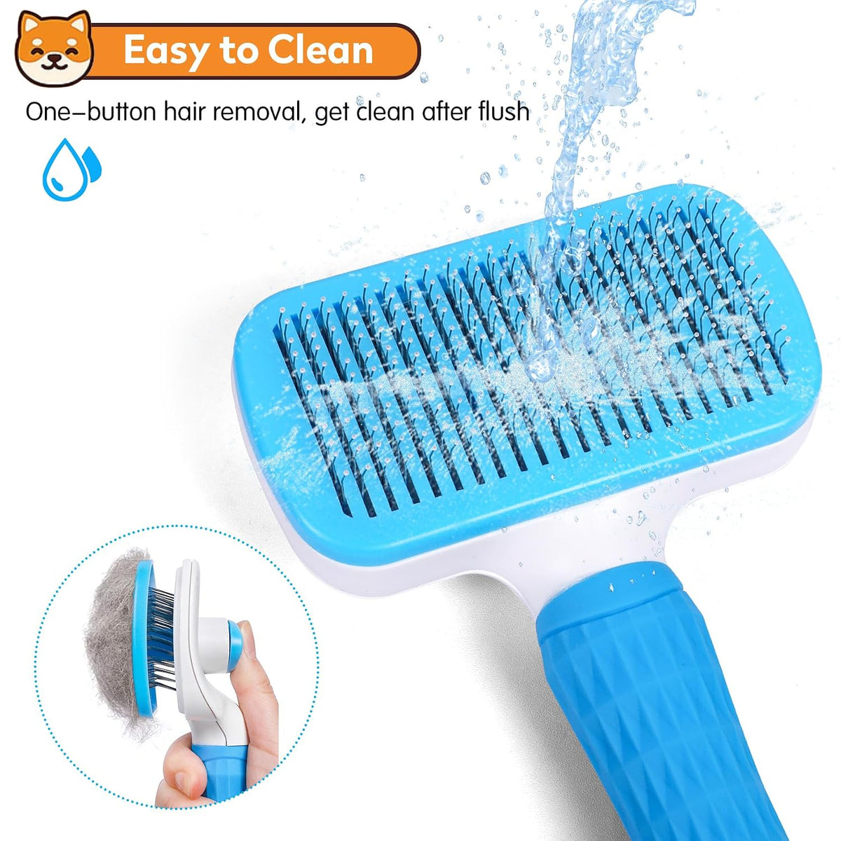 Dog & Cat Brush, Self Cleaning Slicker Brush for Pets Shedding