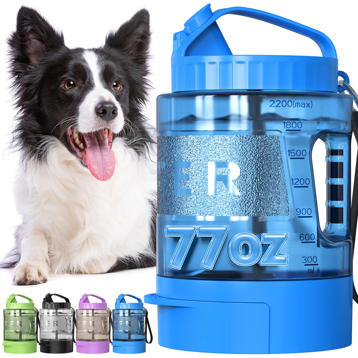 lesotc Dog Water Bottle, Portable Pet Dispenser with Water Bowl, Leak Proof Pet Travel Squeeze Bottle, Puppy Essentials Dog Stuff Accessories for Outdoor Walking, Hiking, Camping