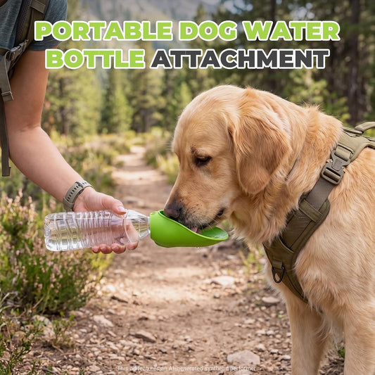Dog Portable Water Bottle,Foldable Dog Water Bowl for Walks，Green