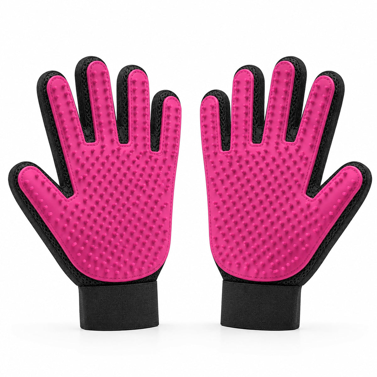 Pet Hair Removal Glove with Silicone Tips for Cat&Dog,1 Pair,Red