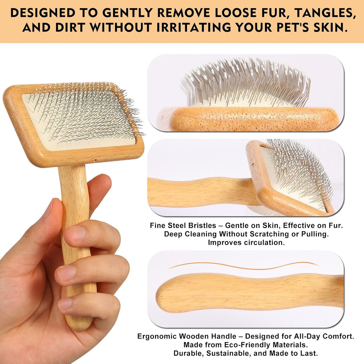 Slicker Brush for Dogs & Cats, Dog & Cat Brush for Shedding & Grooming