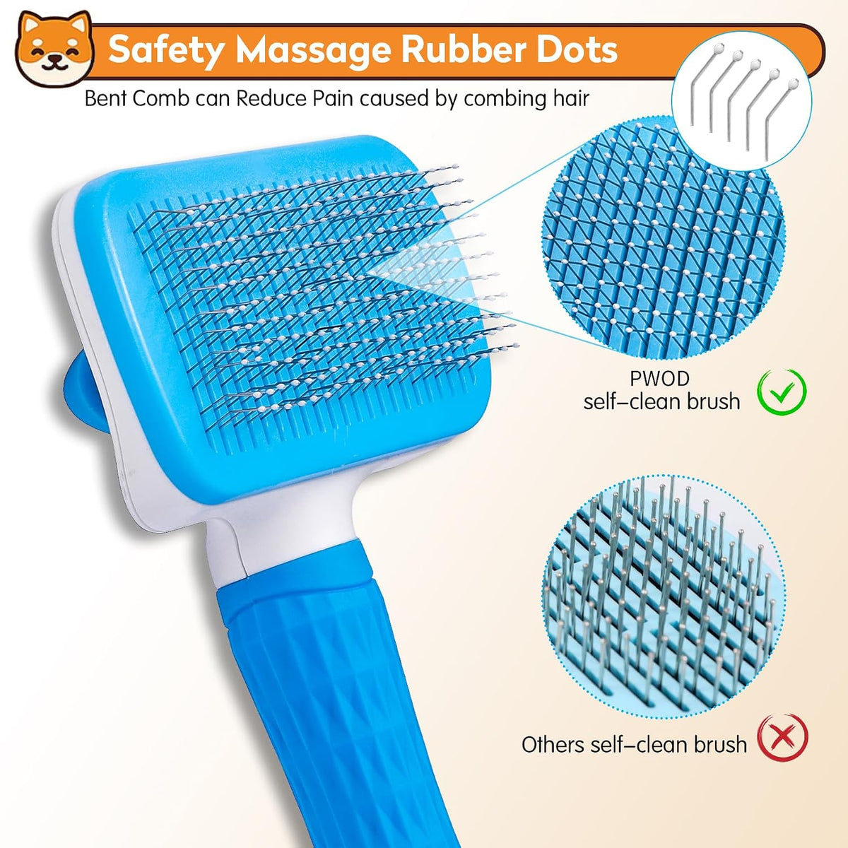 Dog & Cat Brush, Self Cleaning Slicker Brush for Pets Shedding